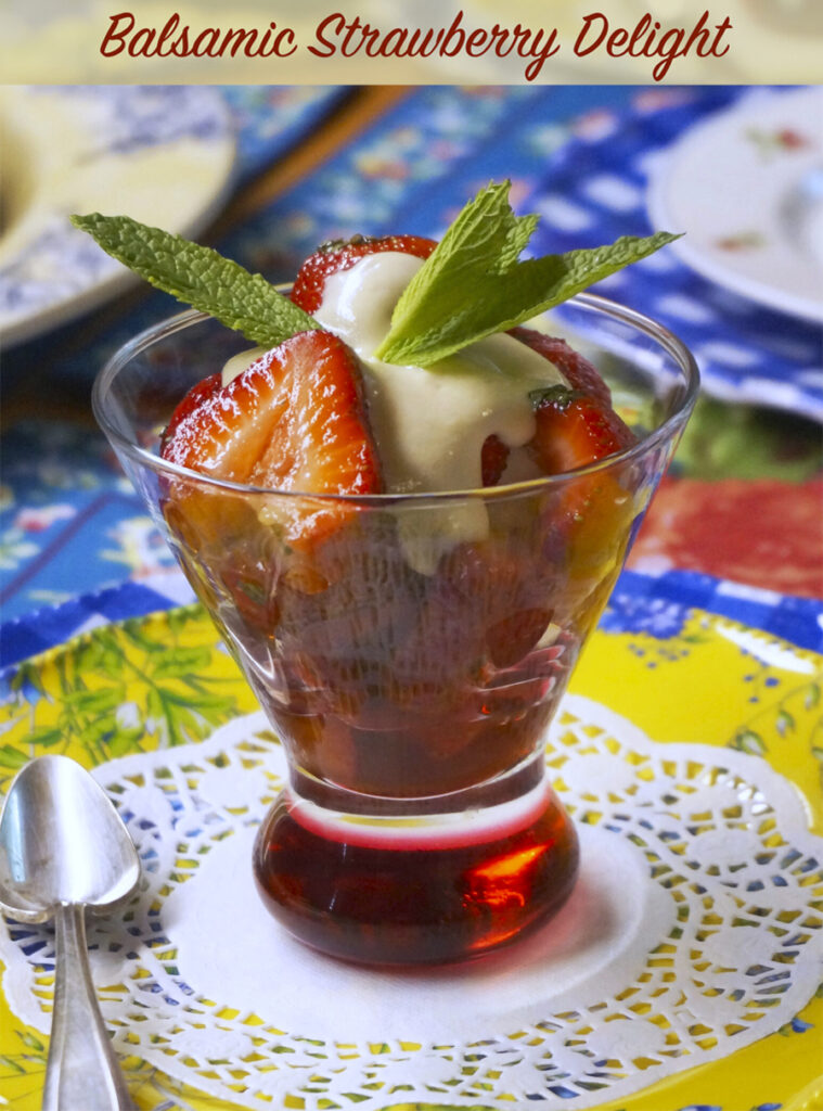 Balsamic Strawberry Delight with Fresh Mint and Cashew Cream