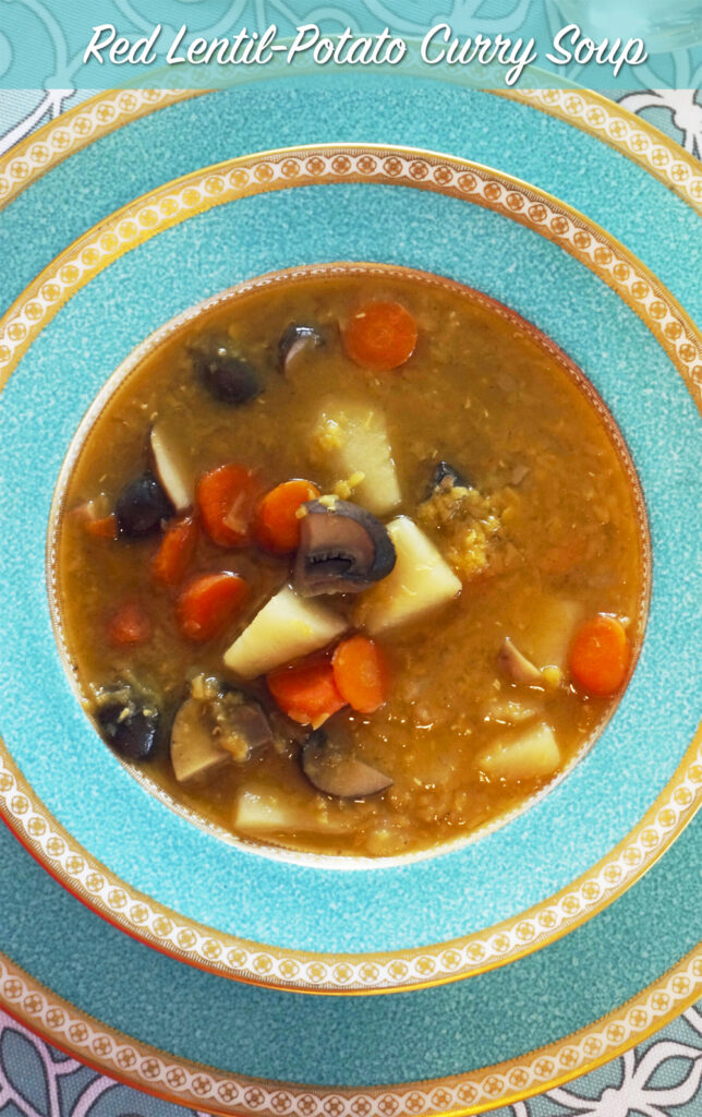 Quick Red Lentil-Potato Curry Soup - Jazzy Vegetarian - Vegan and