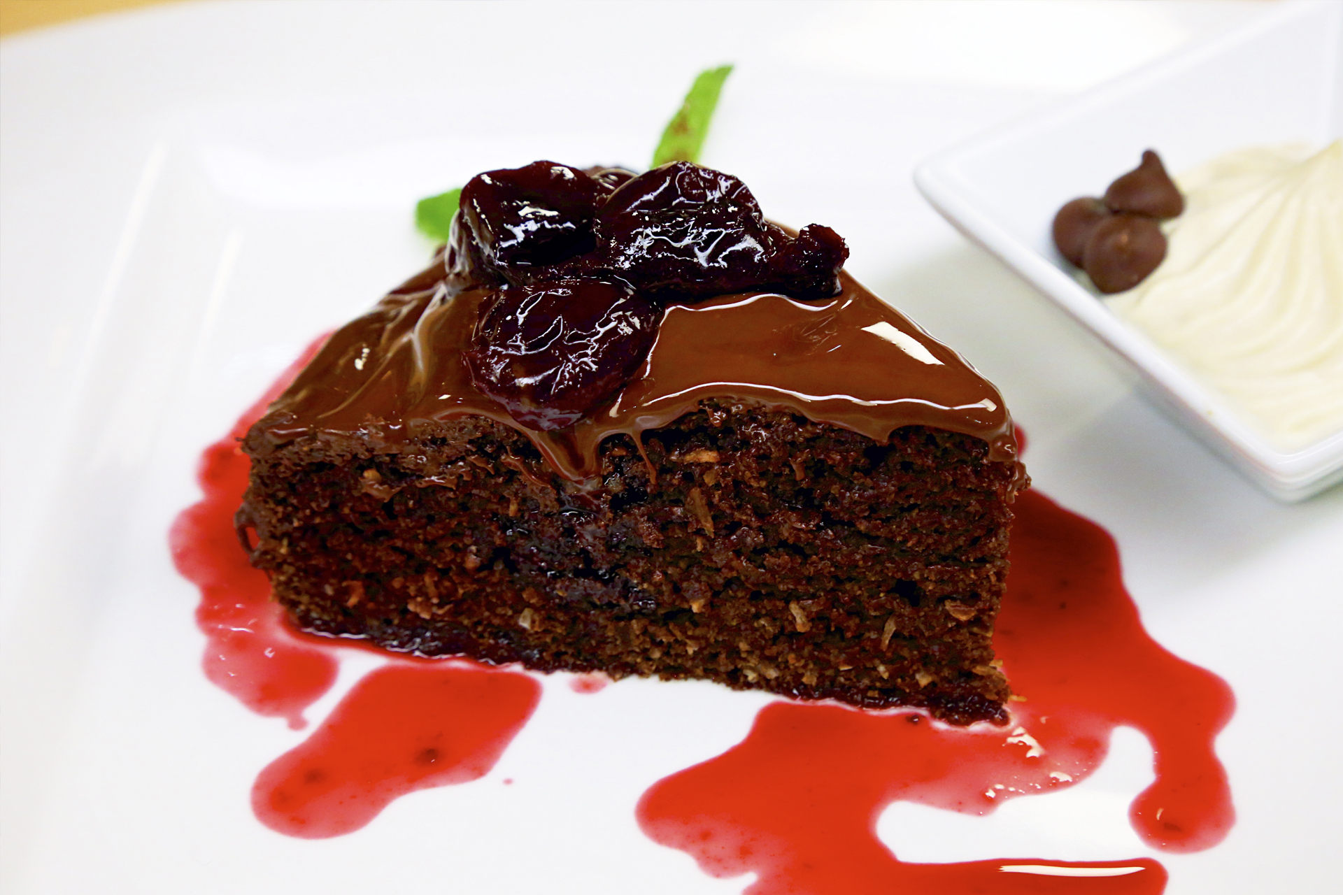 ChocolateCoconut Cake with Sweet Cherry Compote Jazzy Vegetarian Vegan and Delicious!