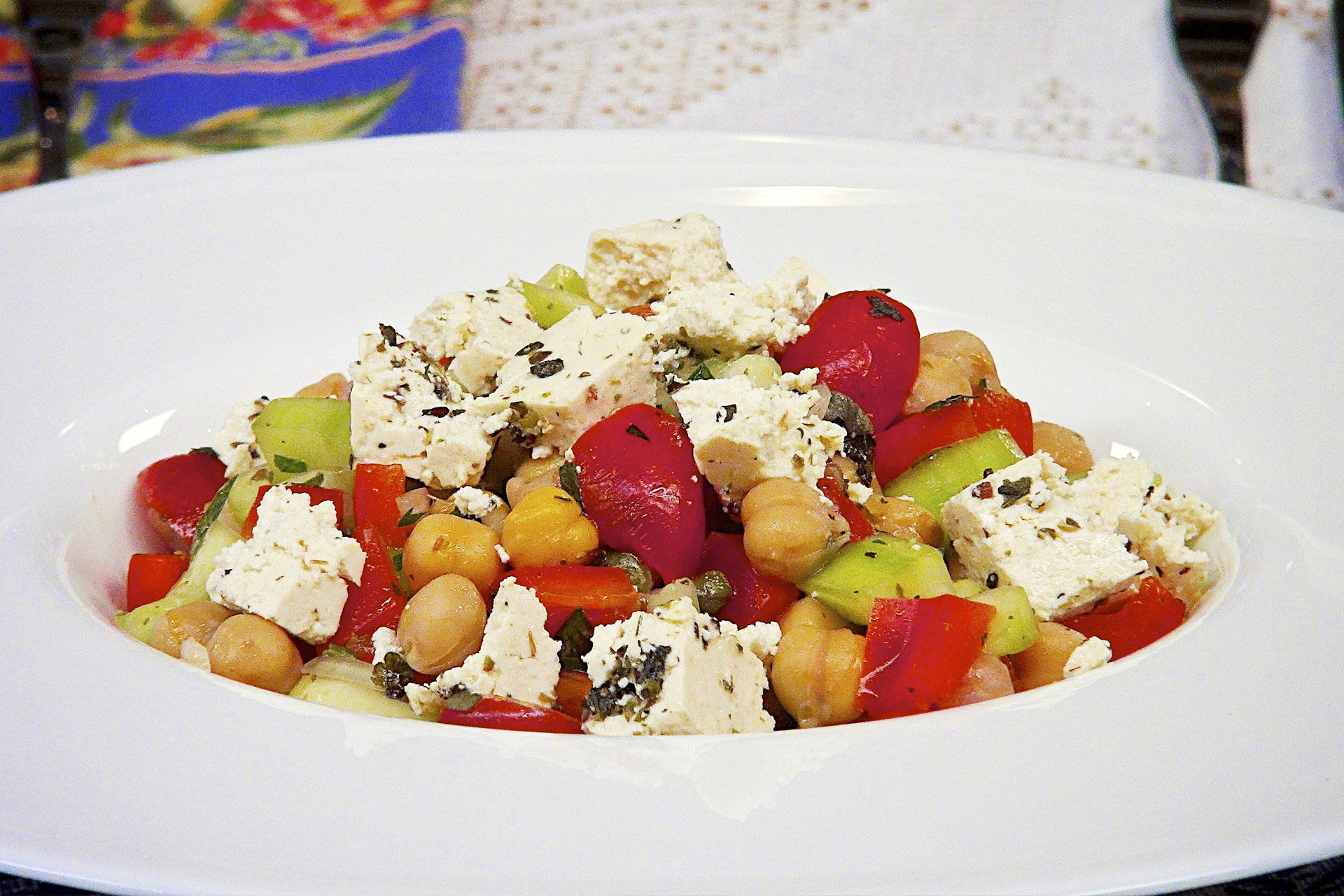 ChickpeaTomato Salad with Tofu “Feta” Jazzy Vegetarian Vegan and Delicious!