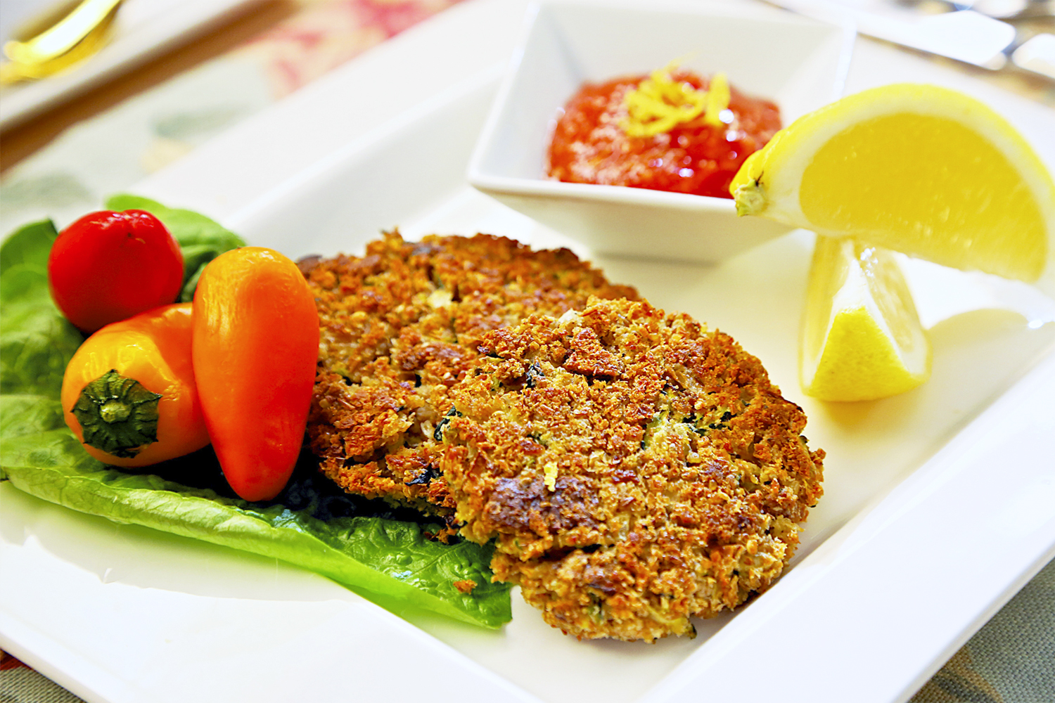 Not-So-Crabby Cakes with Classic Cocktail Sauce - Jazzy Vegetarian