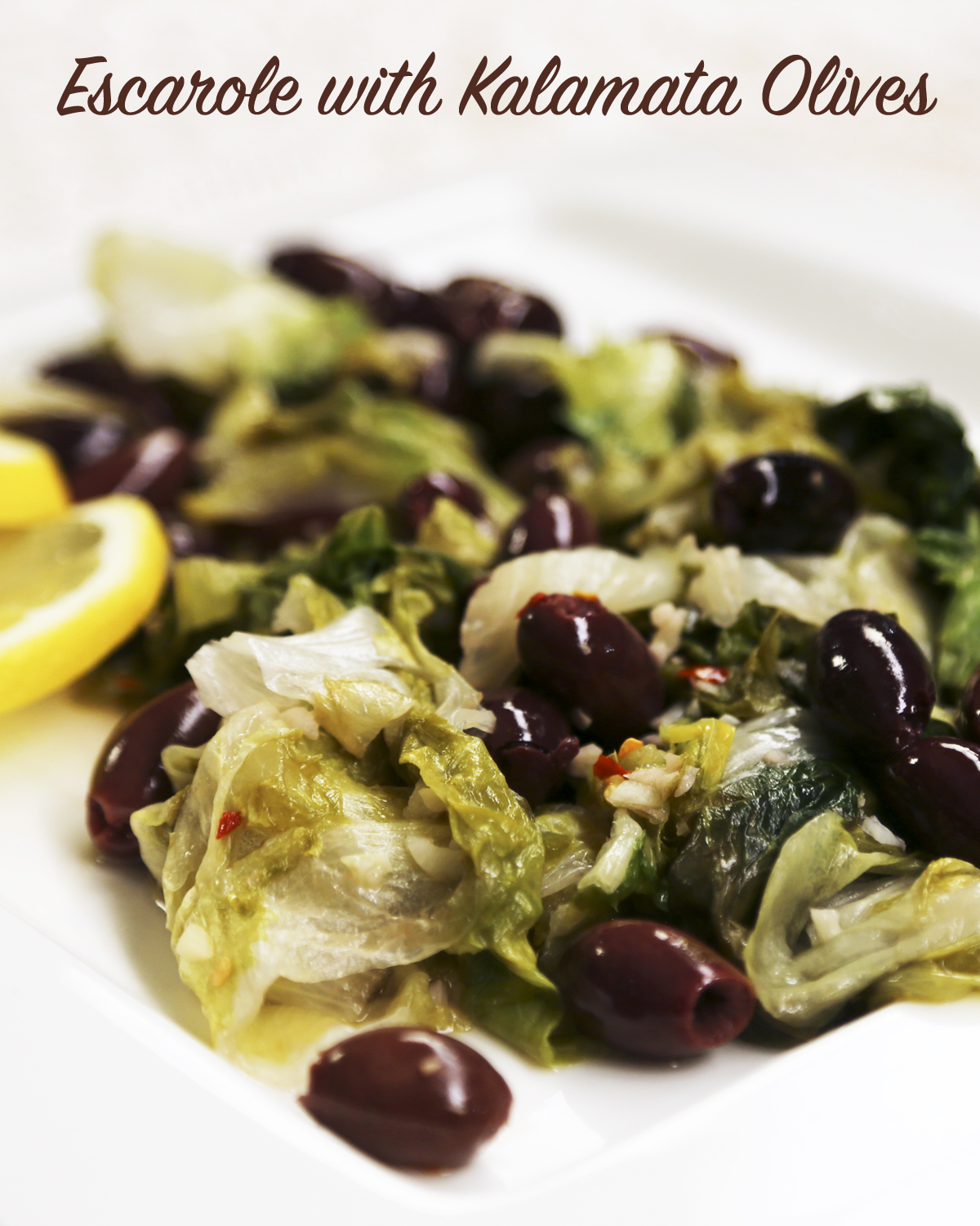 Escarole with Kalamata Olives Jazzy Vegetarian Vegan and Delicious!