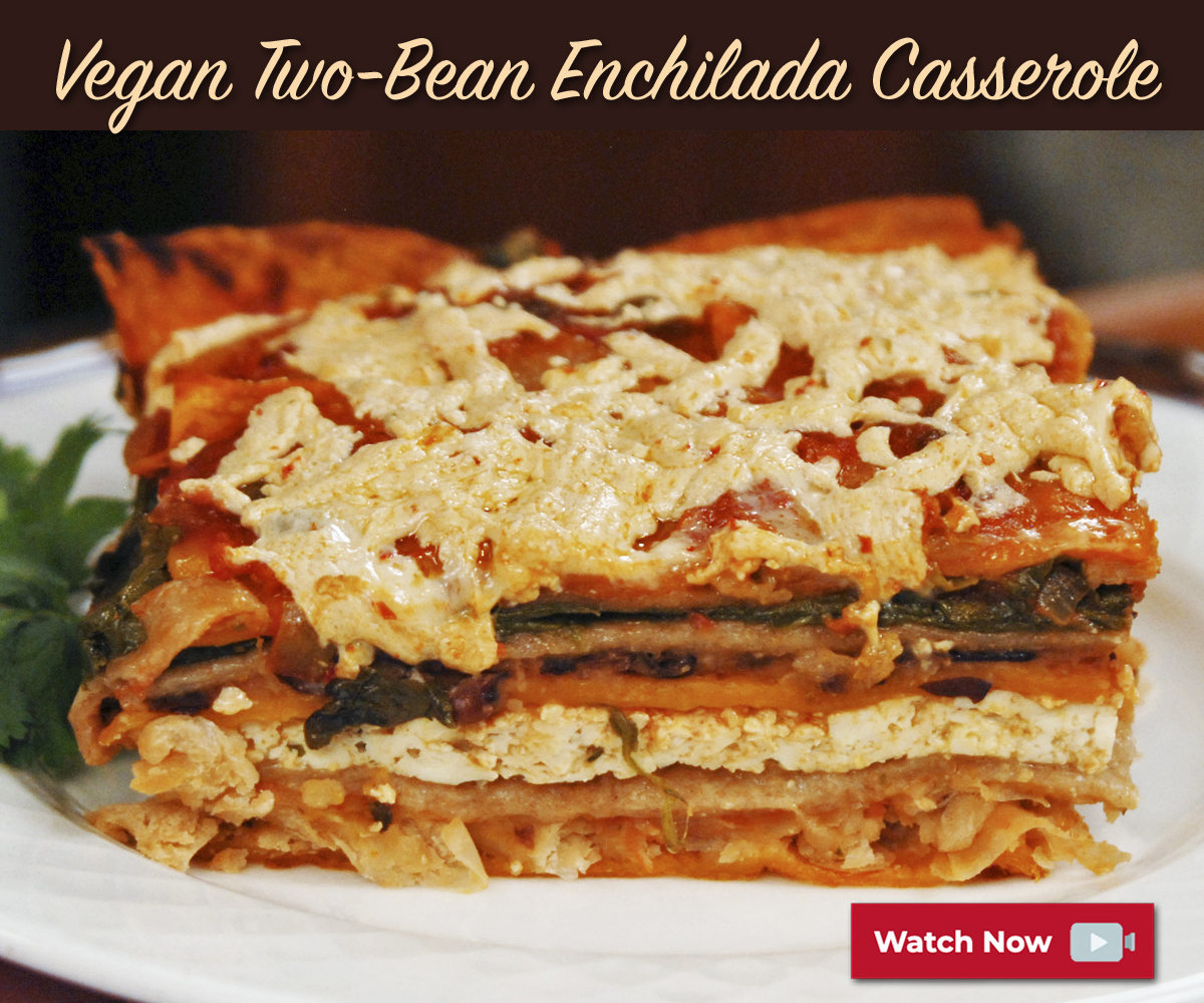 Sensational TwoBean Enchilada Casserole Jazzy Vegetarian Vegan and